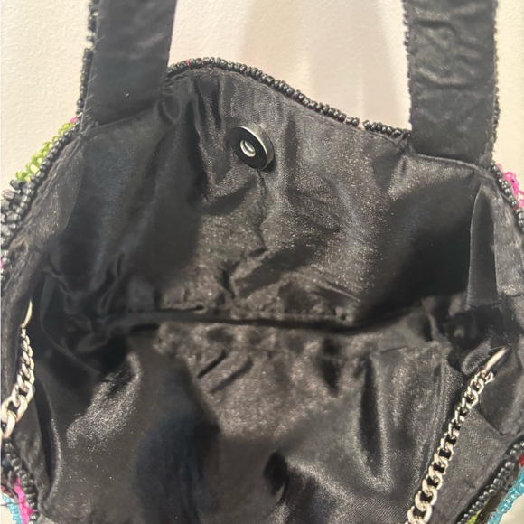 NWT Made in India Multicolor Beaded Fringe Tote Bag - Picture 4 of 5